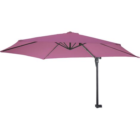 Parasol mural Casoria, parasol feux de circulation 3m inclinable, polyester aluminium/acier 9kg, lavande