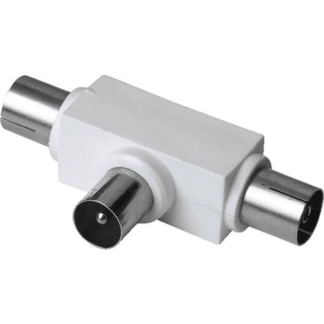 HAMA Répartiteur d'antenne pour radio, 2 voies, fiche coaxiale/2x prises coaxiales (1/2)