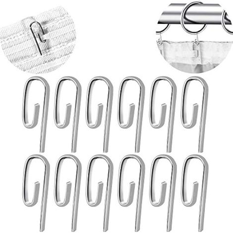 Crochets métalliques pour rideaux de fenêtre et porte, crochets à tête de ruban (lot de 100) (1/5)