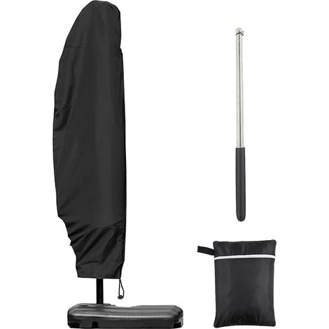 Housse de parasol 3m 4m avec fermeture éclair 1,4m de long avec tige télescopique, 280x30/80/45cm. (1/5)