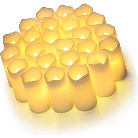 Lot de 24 bougies LED électriques sans flamme. composants électroniques en plastique. idéales pour la décoration de mariage et les déclarations. (1/5)