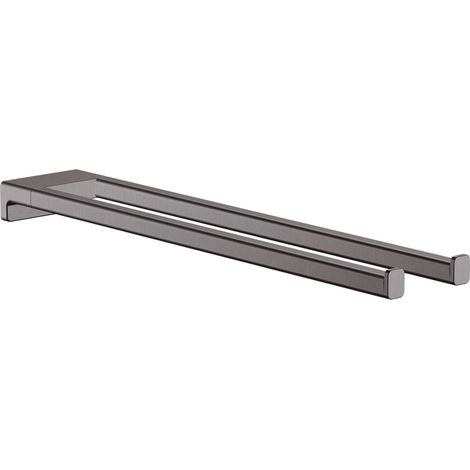 Hansgrohe AddStoris - Toallero doble, longitud 45 cm, cromo negro cepillado 41770340