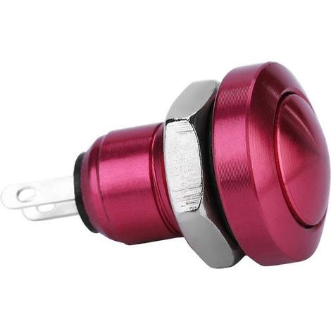 1. Interrupteur poussoir étanche 1A 24V 8mm pour voiture, bouton momentané en alliage zinc-aluminium, mini power switch auto.