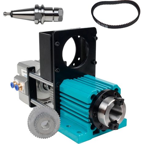 Husillo CNC, cambio de herramienta semiautomático, aplicación de perforación, con soporte para motor. (1/2)
