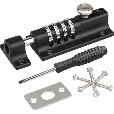 Verrou de sécurité pour portes coulissantes, en alliage de zinc, pour installation domestique et usage quotidien.-AquaForge (1/4)