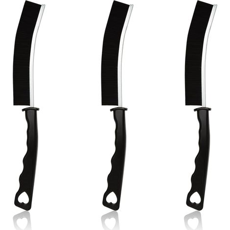 Lot de 3 brosses d'angle à poils durs, multifonctions, pour crevasses, salle de bain, cuisine et carrelage. (1/5)