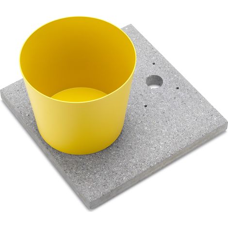 Base con Vaschetta per Fontane con Ghiera Grande 40x40x5 cm in Cemento Belfer 42/BSE/3 Giallo (1/5)
