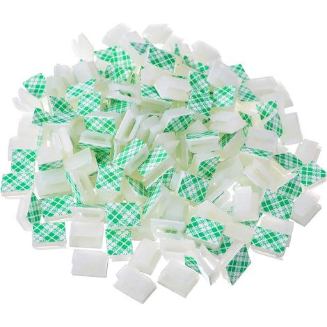 Lot de 100 serre-câbles auto-adhésifs - Blanc (1/5)