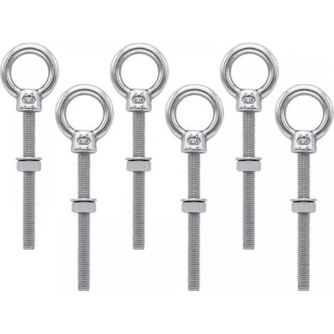 Viti ad anello metriche in acciaio inox M6 per fissaggio e sospensione (6 pezzi) (1/5)