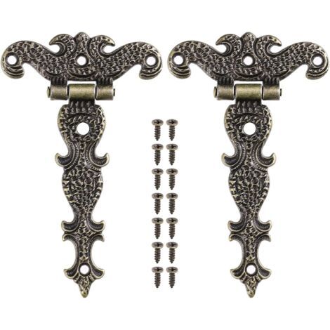 Lot de 2 charnières décoratives en alliage de zinc et en forme de T pour porte de placard