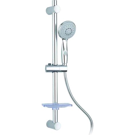 Saliscendi asta per box porta doccia con doccetta acciaio e abs 4 getti mod. Orbit