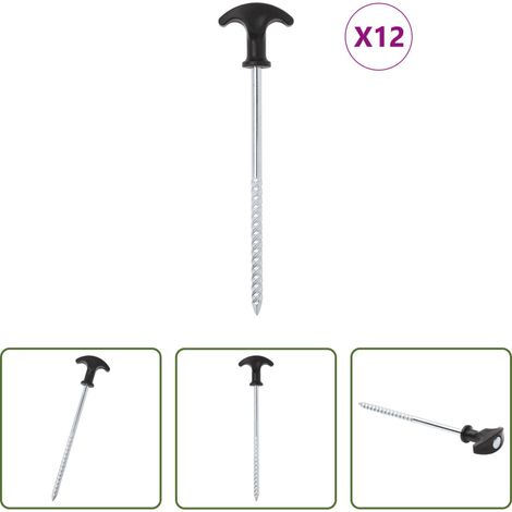 Camping - Zeltheringe 12 Stk. 20 cm Ø7 mm Verzinkter Stahl (1/5)