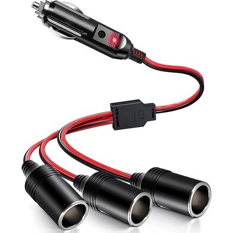 Répartiteur pour allume-cigare, répartiteur 12 V, 1 à 3 prises, adaptateur 12 V / 24 V (1/5)