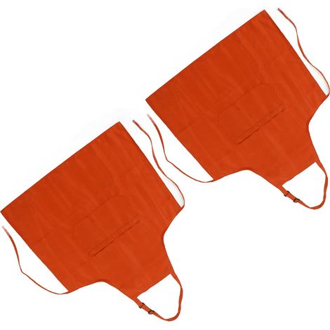 Tablier de cuisine imperméable, à lanières réglables et respirant, avec poche, idéal pour le barbecue et la pâtisserie (lot de 2, orange). (1/5)