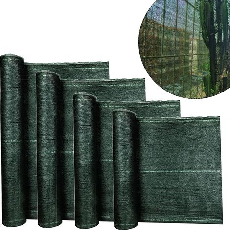 AUFUN Schattiergewebe Zaunblende Sichtschutz für Garten, Sportplatz, Zaun & Balkongeländer UV-resistent, reißfest, windfest - (Dunkelgrün, 1.5X10M) (1/5)