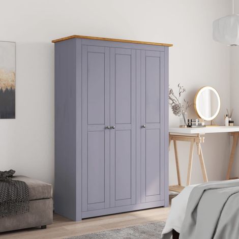 vidaXL Armadio a 3 Ante Grigio 118x50x171,5cm in Pino Panama Range (1/5)