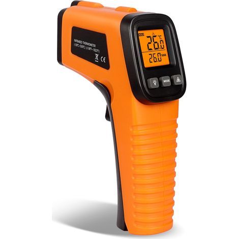 Thermometre Laser,Thermometre Infrarouge -50 ° C-550 ° C,LCD Afficher Le Thermomètre à Paramètre Réglable (Pas Adapté aux Personnes), Thermomètre Laser Cuisine,pour La Cuisson (1/5)