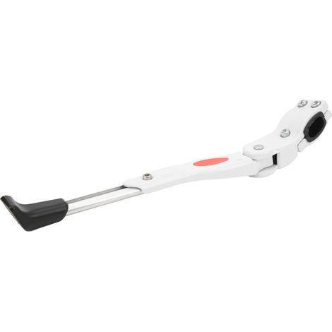 Béquille de vélo en alliage d'aluminium réglable, stable et sécurisée, blanche. (1/5)