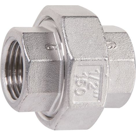 Raccord union inox droit à visser - F 1/2''