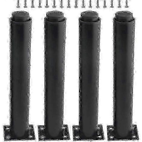 Pieds de meubles réglables en métal noir, 25-42 cm, lot de 4 (1/5)