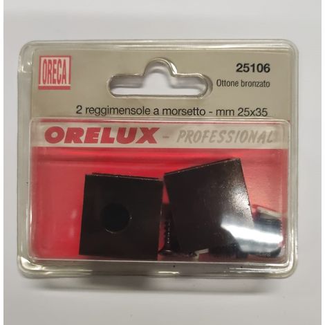 ORECA - REGGIMENSOLA A MORSETTO IN OTTONE BRONZATO 25X25MM 2PZ