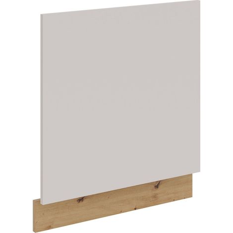 Frontblende für integrierten Geschirrspüler 60 cm Küche SOLANO Kaschmir beige matt + Eiche Artisan matt Küchenzeile Küchenblock Einbauküche (1/4)