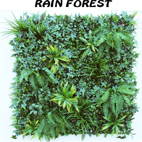 Verde verticale artificiale Rain Forest finto 100x100 cm (1/4)