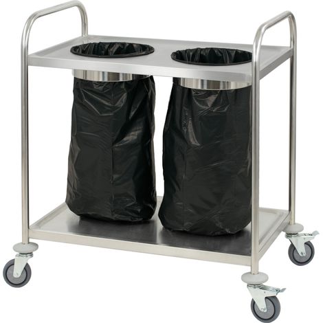 Chariot En Inox Porte Poubelle - Casselin