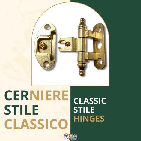 Cerniera Per Armadio Cerniere Per Mobili Speciale Anticata Stile Arte Povera A59 - Colore: Bronzato (1/5)