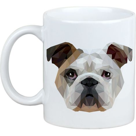 Bulldog inglese, Bulldog - tazza con foto e scritta cane geometrico Art-Dog (1/5)