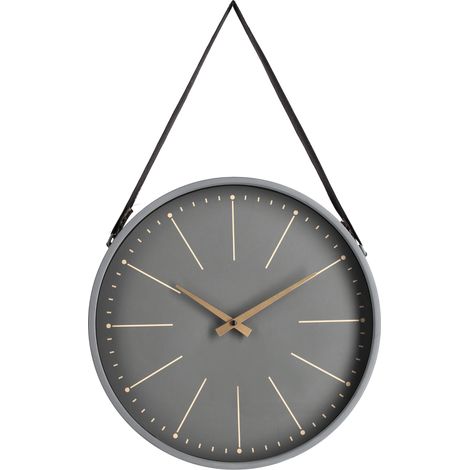 Orologio da parete "Timely" in acciaio a batteria 40x6x66 h cm -Tortora (1/4)