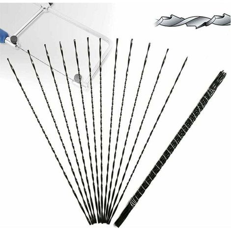 Lot de 12 Lames de Scie à Chantourner Acier Carbone Dents Spirale 13cm pour Bois Métal Plastique (1/4)