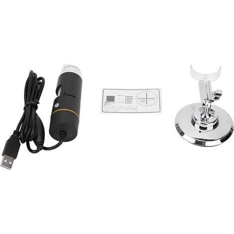 Microscope numérique HD 300 000 pixels USB 1000X avec 8 LED, support inclus pour inspection PCB et soudure (1/5)