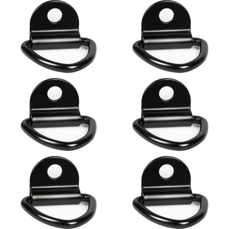 6 Pcs Crochets d'Arrimage pour Anneau en D Noir 63 84mm pour avec Support Kayaks Bateaux Canoë Pendentifs Remorques Pickups Camions Autos Jardin (1/5)