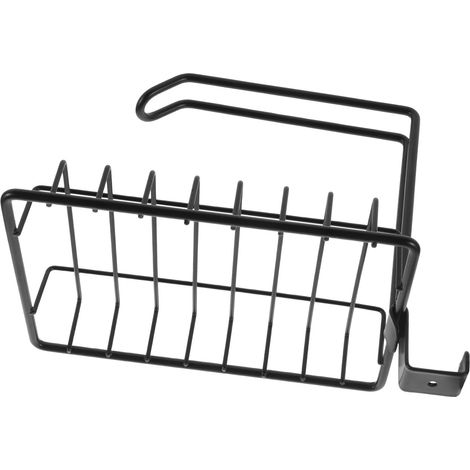 Porte-papier toilette et étagère en fer noir, organisateur de salle bain suspendu, porte-rouleau (1/5)
