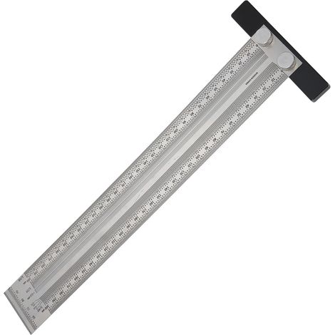 Règle perforée en acier inoxydable, échelle en T, outil de mesure industriel, 300 mm (1/5)