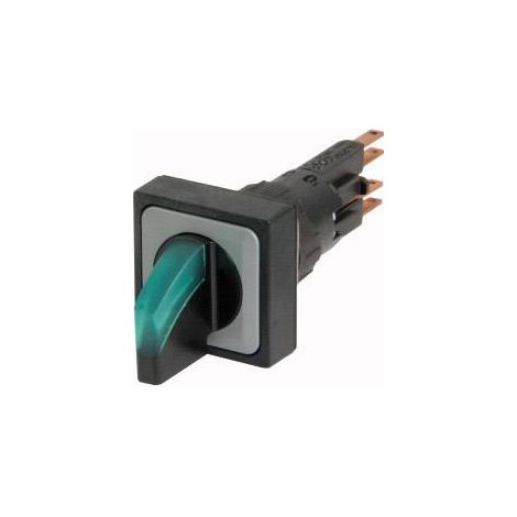 Commutateur rotatif lumineux 3 positions vert à accrochage +lampe à incandescence 24V EATON Q25LWK3R-GN/WB