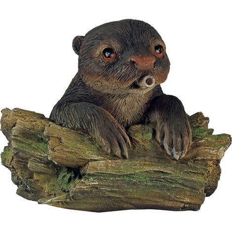 Ubbink – Fontaine de jardin cracheur loutre 21cm – Matériau polyrésine – Débit d'eau 300-1000l/h – Raccord tuyau 12-13mm