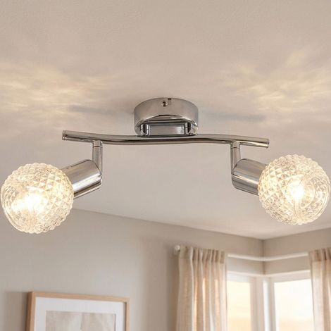Grandioso faretto a 2 luci spot cantina cromo vetro bianco cucina Globo KEITH 541006-2 (1/5)