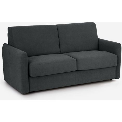 Canapé-lit 2 places double design compact Livigno 140 - Noir (1/5)