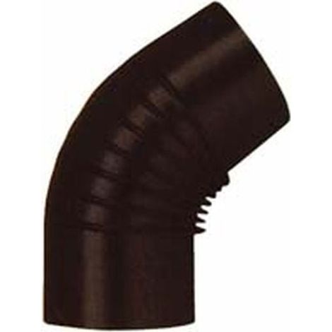 Gomito 45° porcellanato per stufe a legna nero opaco - Diametro: Ø cm 12