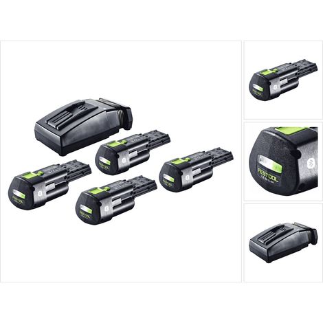 Festool Energie Set 4x BP 18 Li 3,0 Ergo I Akku 18 V 3,0 Ah / 3000 mAh Li-Ion ( 4x 577704 ) + TCL 6 Ladegerät ( 201135 )