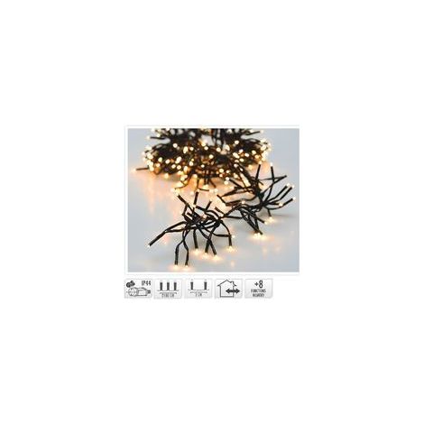 LUCI DI NATALE 1500 LED BIANCO CALDO 30M CAVO SCURO USO INTERNO E ESTERNO