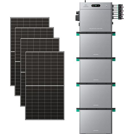 Zendure SolarFlow 2400 Pro – 2400W AC bidirektional, 4800W PV-Eingang, bis 16,8 kWh erweiterbar, Plug & Play, IP65, mit 4xAB3000L (11.52 kWh), 500W×4 bifazialen Panels