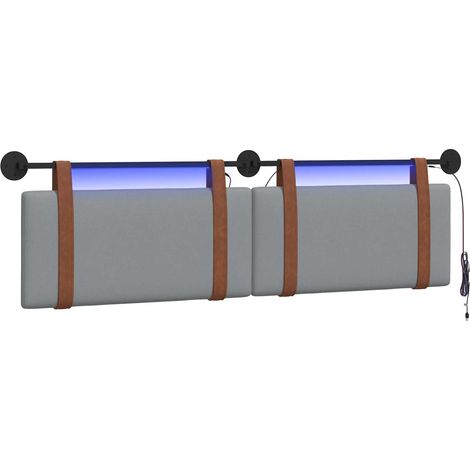 Maison Exclusive - Testiera sospesa Con luce LED Grigio Chiaro PU Antico (1/5)