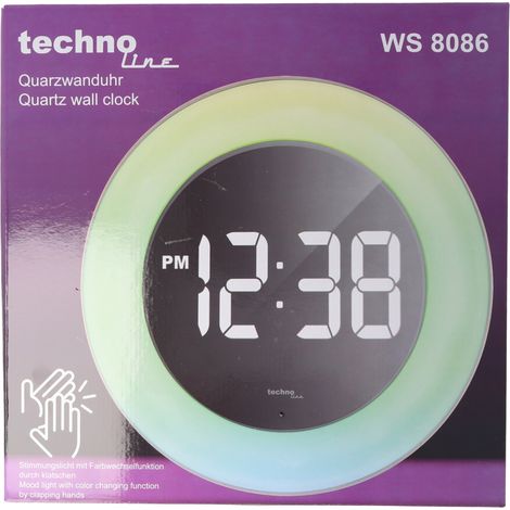 Technoline Wanduhr WS 8086 Ø 25,4 cm Uhren & Wecker (1/4)