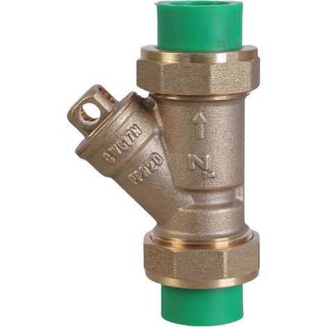 Filtre à mailles en laiton, clapets anti-retour, vannes de filtration en Y à filetage femelle, adaptateur de raccord de tuyauterie 20x20 Vert (1/5)