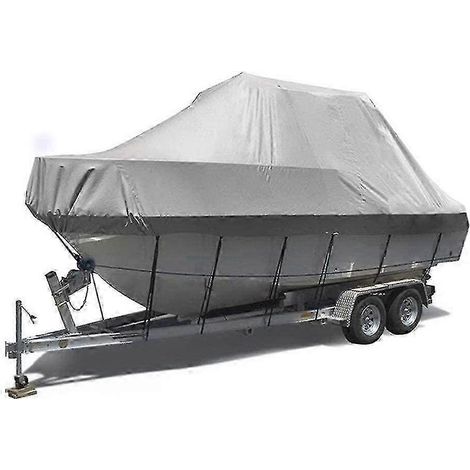 Bâche de bateau robuste et imperméable - 570 x 300 cm, gris Oxford, pour yachts, bateaux de pêche et trimarans de 4,9 à 5,5 m (16 à 18 pieds) (1/4)