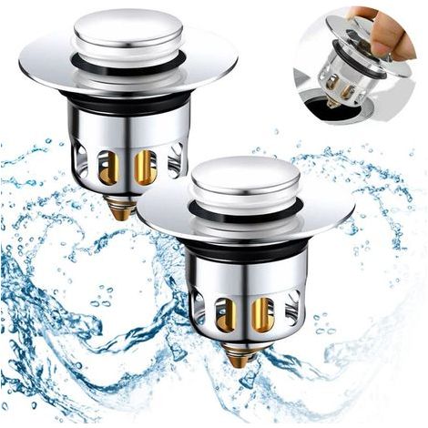 2 Stück universeller Pop-Up-Spülbeckenablaufstopfen, Anti-Verstopfungs-Abflussfilter, Spülbeckenstopper für 34-40 mm Abflusslöcher (1/5)