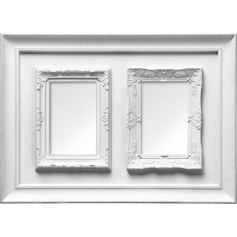 Premier Housewares White Photo Frame / Frames For Two Photos Plastic Finish Picture Frames For Wall Contemporary Rectangular Photo Frames For Bedroom / Living Room / Hallways 3 x 33 x 45 (1/2)